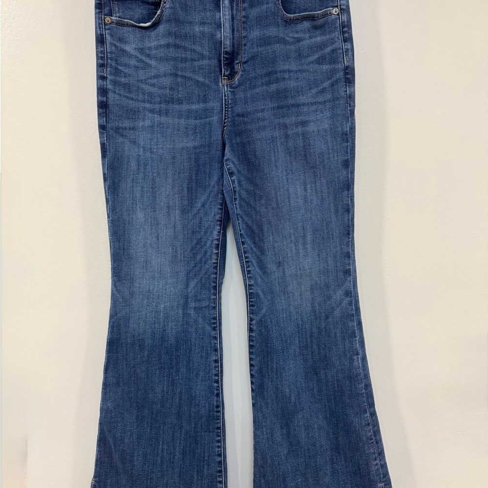 American Eagle Hi Rise Stretch Bootcut Flare Jeans Women's 14x29 Blue Dark Boho